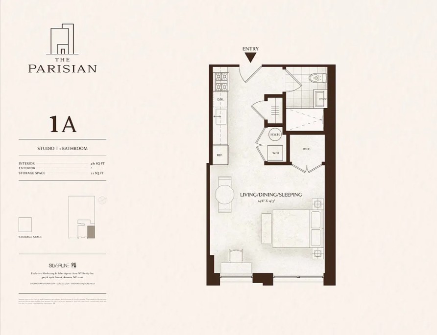 Floor plan for THE PARISIAN is a boutique luxury condominium located in the heart of Astoria