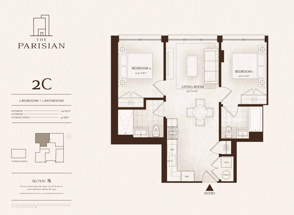 Floor plan for THE PARISIAN is a boutique luxury condominium located in the heart of Astoria