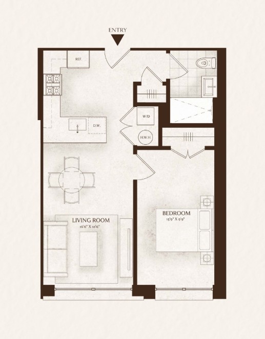 Floor plan for THE PARISIAN is a boutique luxury condominium located in the heart of Astoria