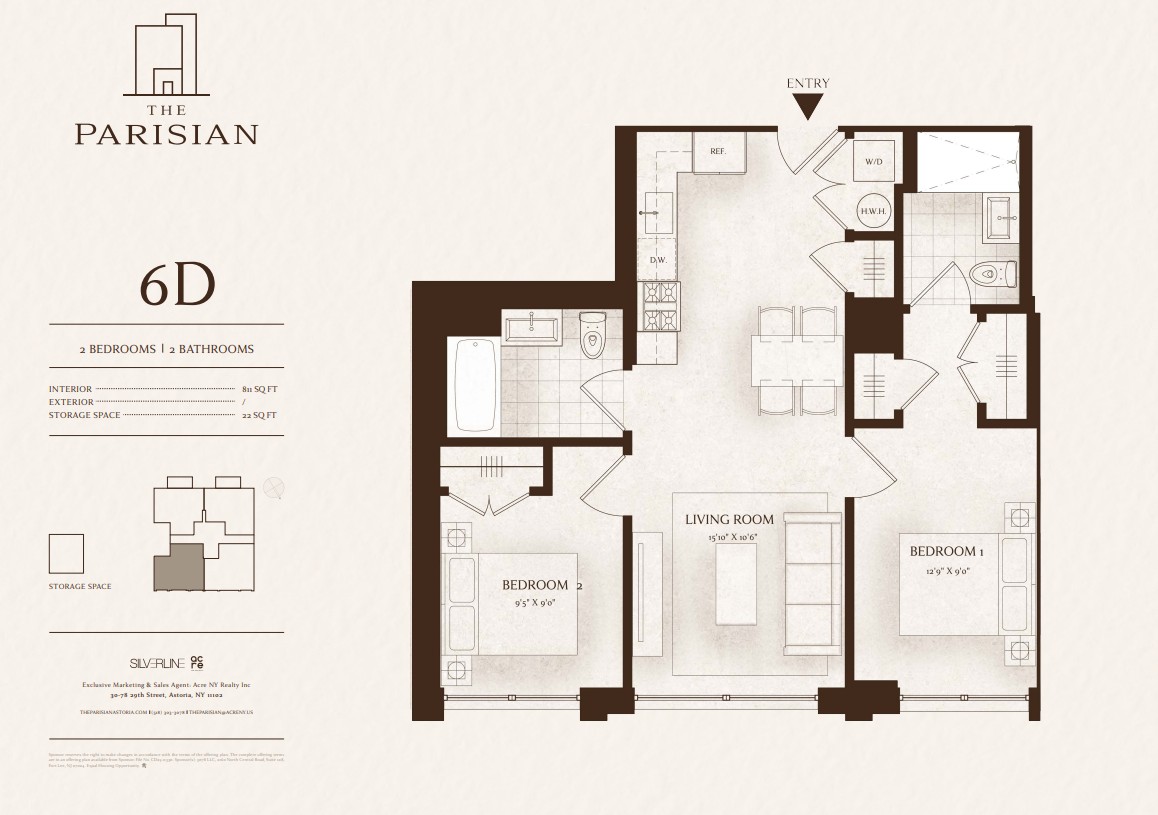Floor plan for THE PARISIAN is a boutique luxury condominium located in the heart of Astoria