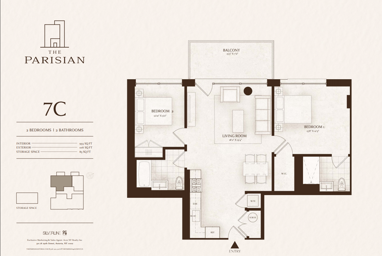 Floor plan for THE PARISIAN is a boutique luxury condominium located in the heart of Astoria